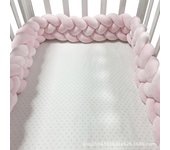 Protector de Cama de Bebe, cojín de cuna infantel, Cuatro Hebras trenzado de Nude, parachoques de Cuna, decoración de Bolsa suave para habitación, 1-5 M,Protector De parachoques a CUNA