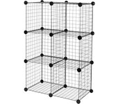 estantes apilables de malla de alambre cúbico, 105 x 70 x 35 cm, color negro