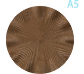 Round Braided Placemats Set Of 2 Place Mats Corrugated Edge For Dining Tables Woven Washable Non-Slip Table Mats 15 Inch