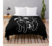 Black Cat Soft Throw Blanket Microplush Warm Blankets Lightweight Tufted Fuzzy Flannel Fleece Throws Blanket for Bed Sofa Couch