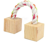 Cute Rabbit Roller Toys Natural Wooden Pine Dumbells Unicycle Bell Chew Toys for Guinea Pigs Rat Small Pet Molars Supplies