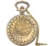 Steampunk Vintage Style Quartz Pocket Watches with Necklace Chain for Women Men