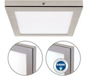 TOLSTOI Placa de superficie 22,5x22,5 18W LED 1080lm 6400K 120° C.22,5xAn.22,5xAl2,3cm Níquel