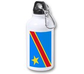 MERCHANDMANIA BIDON 400ML METALICO bandera república democrática del congo pais para viaje y deporte