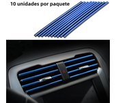 10Pcs/SET 20cm Car Air Conditioner Vent Outlet Trim Strip U Shape Chrome PVC Colorful Shiny Car Trim Strip For Car Decoration