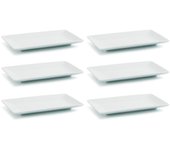Set 6 Tapa Fríos Quid Gastro Fun Porcelana Blanca 16,5x9,5x2cm Apilable Microondas Lavavajillas