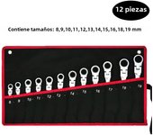 Flex Head Ratcheting Wrench Set,Combination Ended Spanner kits, Chrome Vanadium Steel Hand Tools Socket Key Ratchet Wrench set