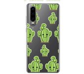 Tumundosmartphone Funda Gel Transparente para Huawei P30 diseño Cactus Dibujos