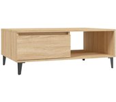 vidaXL Mesa de centro madera contrachapada 90x60x35 cm gris brillante, Blanco, Negro Mesita de Salón o Comedor o Auxiliar Mesa de Café Meuble Salón
