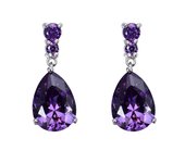 Light Luxury Bohemian Dangle Earrings For Women Purple Crystal Floral Pattern Drops Earrings Elegant Banquet Jewelry 2023