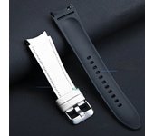 Silicone Leather watch strap for Samsung Galaxy Watch 6 5 4 Classic 42mm 46mm 43mm 47mm for Samsung Watch 5 4 6 40mm 44mm band