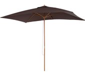 Sombrilla Parasol 2x2,95m y Altura 2,55m Jardin Terraza Poliester 180g/㎡ y Madera