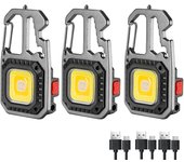 LED Mini Multifunctional Keychain Flashlight USB Rechargeable Portable Pocket EDC Torch Outdoor Emergency Search Camping Lantern