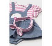 Moda infantil niña MAYORAL 1.658 017 PELELE FALDA CHICLE 35472 25V