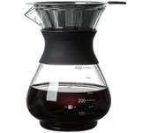 Cafetera de Taza Invertida 400 ml, cafetera de Vidrio Goteo Manual cafetera Goteo Manual cafetera Goteo Manual Filtro de Acero Inoxidable