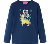 Camiseta infantil de manga larga 128 en color Rosa claro/Azul marino/Coñac