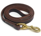 2/3M Genuine Leather Dog Leash Soft Strong Heavy Duty Shepherd Dog Walking Training Leads For Medium Large Dog Brown