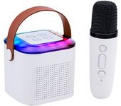 Set mini karaoke 5W micrófono + luces LED Bluetooth blanco