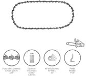 Cadena motosierra 3/8 / 0.050 1,3 mm. / 50 eslabones / 91 p