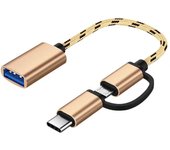 FGNS 2 en 1 USB C/Micro a USB OTG, adaptador tipo C/Micro USB a USB 3.0 OTG, compatible con Samsung Galaxy Android, Huawei iMac 2 etc. DHR ARC