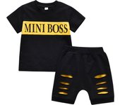 KuKitty Infant Toddler Baby Boy Summer Clothes Set Cotton New Letters Print T-shirt and Shorts Casual Newborn Outfis