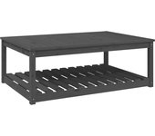 Mesa de Jardín Madera maciza Pino gris 121x82,5x45 cm