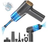 Aspiradora de Mano Coche: Potente 8000pa sin Cable Mini Aspirador con USB Recargable Bateria Led Lámpara 2 Lavable Filtro Hepa