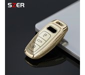 ABS Shell Car Remote Smart Key Case Cover For Audi A6 A6L A7 A8 A8L A3 E-tron 55 Q7 Q8 C8 2019 2020 2021 Keychain Accessories