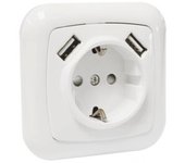 BASE SCHUKO 2 2 TOMAS USB 2 X 2.1 A EMPOTRABLE BLANCA ELECTRO DH