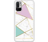 Funda compatible con Xiaomi Redmi Note 10 5G - Poco M3 Pro 5G - Be Unique Funda Gel mármol colores franja dorada