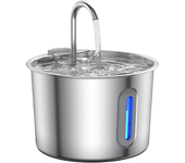 Stainless Steel Cat & Dog Water Fountain 2.2L Ultra Quiet USB Powered Automatic Pet Drinking Fountain Durable for Indoor Pets