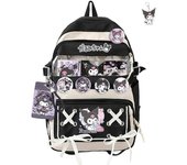 Mochila Kawaii con llavero, bolsa deportiva informal con impresión 3D de 17 pulgadas, para exteriores, para jóvenes, de alta capacidad.