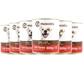 Comida húmeda para perros con buey Comascota 800 g x 6. Total de 4.8 kg