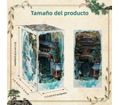 3D Book Nook Kit DIY Doll House Bookshelf Insert Miniature Dollhouse Bookend for Xmas Home Office Puzzle Model Build Ornaments