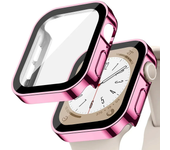 Glass+cover For Apple Watch case series 9 8 7 6 5 4 se 44mm 40m 41mm 45mm Straight Edge Screen Protector apple watch accessories