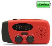 Radio solar portátil, manivela principal, radio Am/FM/NOAA, dispositivo de emergencia de radio meteorológica con linterna de 3 LED y cargador de teléfono para senderismo, camping, radio en el lugar de trabajo