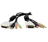 StarTech.com - Cable de 1,8m para Switch Conmutador KVM 4en1 DVI-D Dual Link Doble Enlace USB con Audio Micrófono DVID4N1USB6