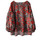 ZANZEA Elegant All-Over Floral Print Blouses Women Casual Loose Lantern Sleeve High-Low Blusas Mujer Fall 2024 O Neck Shirt Top