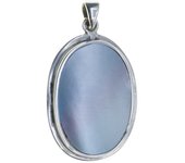 MARY G Colgante Plata Oval Grande 237/28 - Nácar Multicolor