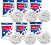 Vileda EasyWring and Clean Turbo Classic, Smart Turbo Pack De Cabezal de Recambio de fregona de Microfibra, Blanco, 4 Unidades o 6 Unidades