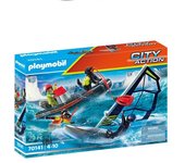 Mattel PLAYMOBIL 70141 Bote de Rescate - Juguete para Niños de Acción de la Ciudad