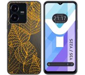 Funda Silicona Transparente para Vivo Y35 / Y22s diseño Hojas Dibujos