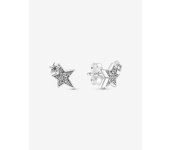 Pandora - Pendientes de fondo con Estrellas asimétricas Brillantes-Plata de Lei