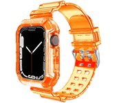 Case+Strap for Apple Watch Band 44mm 40mm 45mm 41mm 42mm 38mm Accessories Transparent Silicone Bracelet iWatch series 8 3 6 se 7