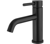 Grifo de lavabo monomando Redondo Negro mate metálico Agua fría y Caliente with latiguillos incluidos