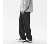 Korean Fashion Men's Baggy Jeans Classic All-match Solid Color Straight-leg Casual Denim Wide-leg Pants Male Light Blue Black