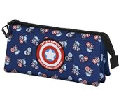 Marvel Captain America Brave Triple Pencil Case, Blue