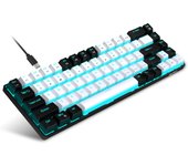 Teclado mecánico para juegos con cable,61 teclas anti-ghosting,retroiluminación LED azul,dos soportes ultracompactos (interruptor azul/negro, blanco, azul hielo)