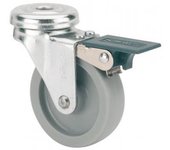 Alex Rueda Giratoria TW0176-50 con Freno Poliamix Gris para Clavos, Tornillos y Fijaciones