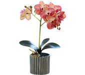 Artificial Orchid Bonsai with Pot Potted Phalaenopsis Home Office Realistic 8 Flowers Plant Office  Balcony Decoration